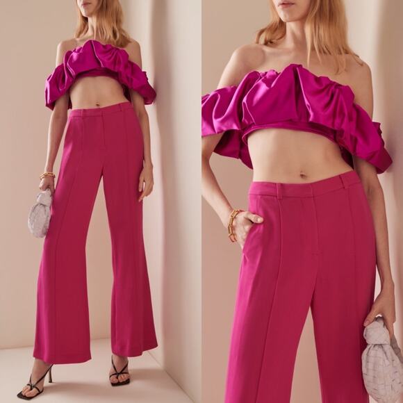 NWT Jonathan Simkhai Leonora Off Shoulder Top in Bougainvillea Size 2 - Picture 3 of 6